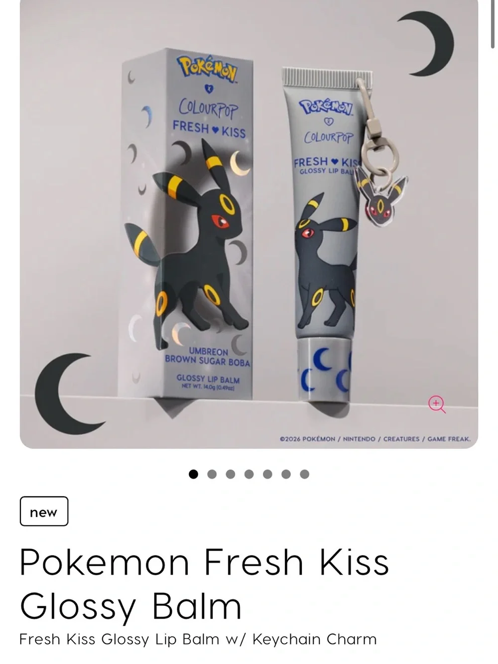 ColourPop Fresh Kiss Glossy Balm — Umbreon Sparkle (Black)